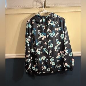 Women’s PINK Victoria's Secret Black Jacket with Blue Floral Design, size XS/S